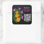 Sticker Carré Code QR du Merci Rose orange jaune (Sac)