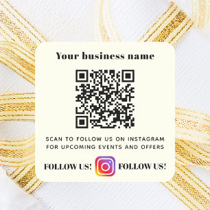 Sticker Carré Code QR du nom de l'entreprise en ivoire sur Insta
