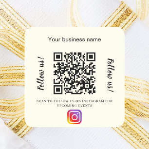 Sticker Carré Code QR du nom d'entreprise en ivoire sur Instagra