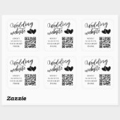 Sticker Carré Code QR du site Web de mariage à deux cœurs (Feuille)