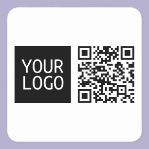 Sticker Carré Code QR éditable & Votre logo ou image d'entrepris