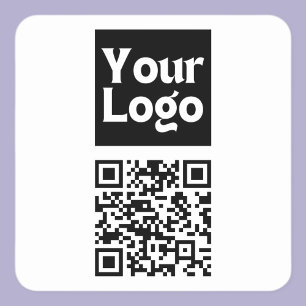 Sticker Carré Code QR éditable & Votre logo ou image d'entrepris
