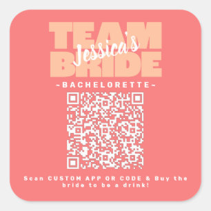 Sticker Carré Code QR Enterrement de Vie de Jeune Fille Acheter 
