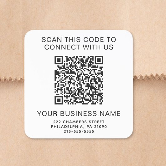 Sticker Carré Code QR Entreprise