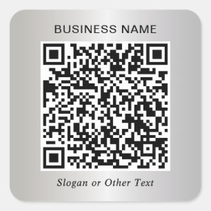 Sticker Carré Code QR Entreprise Argent
