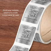 Sticker Carré Code QR Entreprise Argent