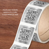 Sticker Carré Code QR Entreprise Argent