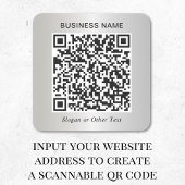Sticker Carré Code QR Entreprise Argent