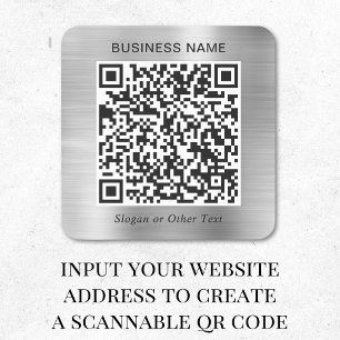 Sticker Carré Code QR Entreprise Argent