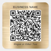 Sticker Carré Code QR Entreprise Or (Devant)
