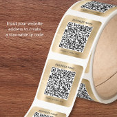 Sticker Carré Code QR Entreprise Or