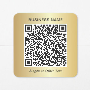 Sticker Carré Code QR Entreprise Or