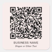 Sticker Carré Code QR Entreprise Rose (Devant)