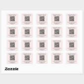 Sticker Carré Code QR Entreprise Rose (Feuille)