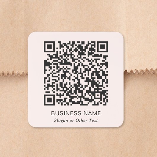 Sticker Carré Code QR Entreprise Rose