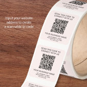Sticker Carré Code QR Entreprise Rose