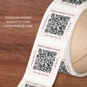 Sticker Carré Code QR Entreprise Rose