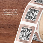 Sticker Carré Code QR Entreprise Rose Gold