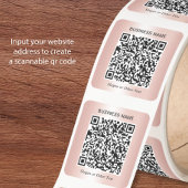 Sticker Carré Code QR Entreprise Rose Gold