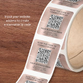 Sticker Carré Code QR Entreprise Rose Gold