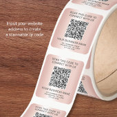 Sticker Carré Code QR Entreprise Rose Gold