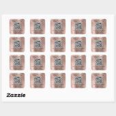 Sticker Carré Code QR Entreprise Rose Gold (Feuille)
