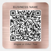 Sticker Carré Code QR Entreprise Rose Gold (Devant)