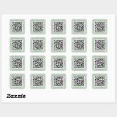 Sticker Carré Code QR Entreprise Vert Sage (Feuille)