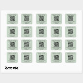 Sticker Carré Code QR Entreprise Vert Sage (Feuille)