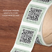 Sticker Carré Code QR Entreprise Vert Sage