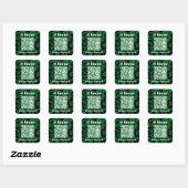 Sticker Carré Code QR forestier vert groovy objets trouvés (Feuille)