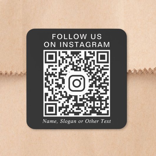 Sticker Carré Code QR Instagram Noir