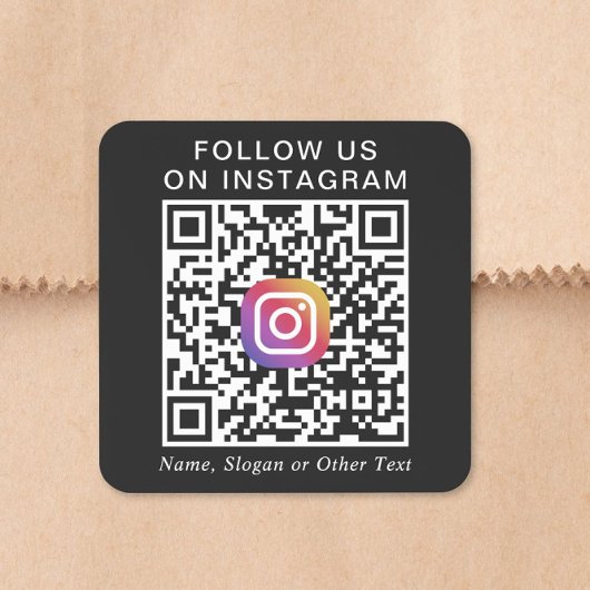 Sticker Carré Code QR Instagram Noir