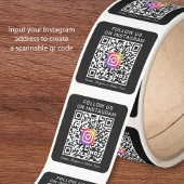 Sticker Carré Code QR Instagram Noir