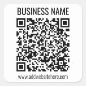 Sticker Carré Code QR instantané (entrez l'URL de votre site Web (Devant)
