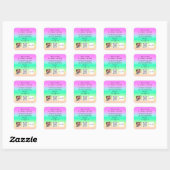 STICKER CARRÉ CODE QR LOGO PHOTO PRODUIT BALM COSMETICS OMBRE (Feuille)