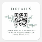 Sticker Carré Code QR Mariage Adelaide (Devant)