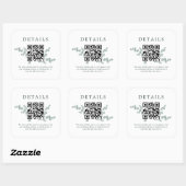 Sticker Carré Code QR Mariage Adelaide (Feuille)