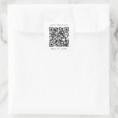 Sticker Carré Code QR Mariage minimal Enregistrer la date (Sac)