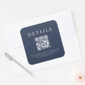 Sticker Carré Code QR Mariage Parker (Enveloppe)