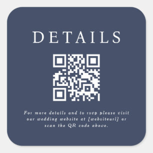 Sticker Carré Code QR Mariage Parker