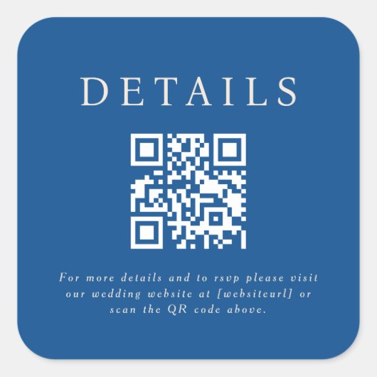 Sticker Carré Code QR Mariage Parker (Devant)