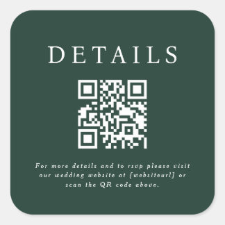 Sticker Carré Code QR Mariage Parker