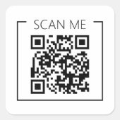 Sticker Carré Code QR Minimaliste Scannez-Moi Entreprise (Devant)
