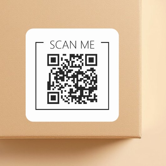 Sticker Carré Code QR Minimaliste Scannez-Moi Entreprise