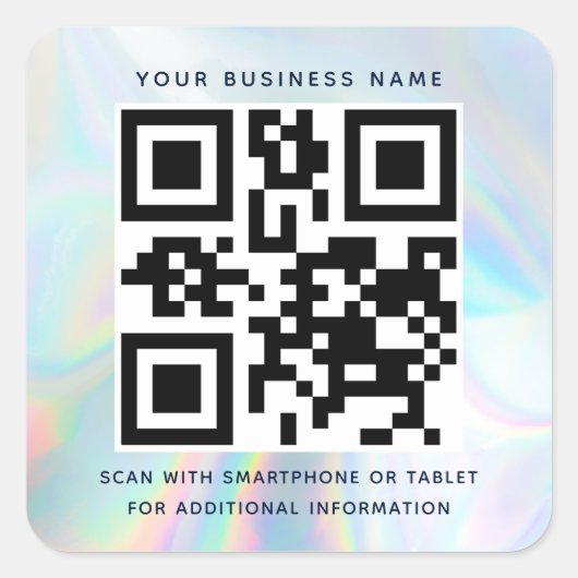 Sticker Carré Code QR moderne de entreprise sans contact (Devant)
