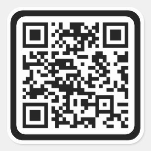 Sticker Carré Code QR moderne éditable Noir Blanc ou toute cou