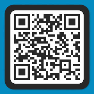 Sticker Carré Code QR moderne éditable Noir Blanc ou toute cou