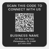 Sticker Carré Code QR Moderne Noir (Devant)
