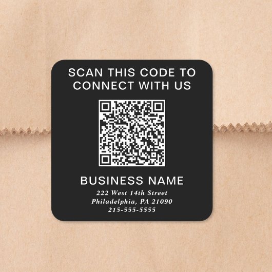 Sticker Carré Code QR Moderne Noir